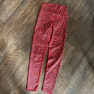 Beachriot leggings. Red & black leapord print. Size small.